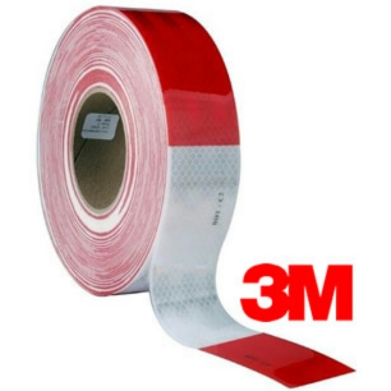CINTA REFLECTIVA ROJO Y BLANCO 3M 5CM DE ANCHO X 1 METRO